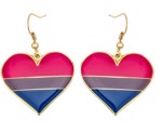 Øreringe - hængeøreringe hjerter, pink/lilla/blå